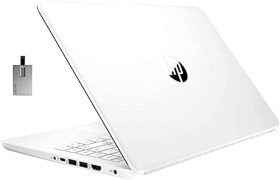 HP 2022 Stream 14" HD Laptop, Intel Celeron N4020 Dual-core Processor, 4GB DDR4 RAM, 64GB eMMC, Intel HD Graphics, 1 Year Office 365, Webcam, HDMI, Windows 10S, White, 32GB SnowBell USB Card